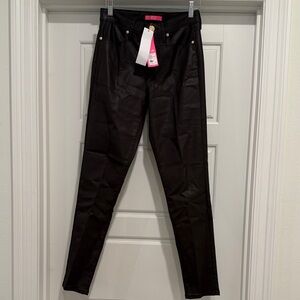 Lilly Pulitzer Black Coated Skinny Pants